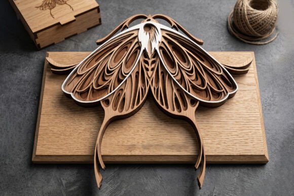 3D Layered Luna Moth Laser Cut SVG Kit laser cut project
