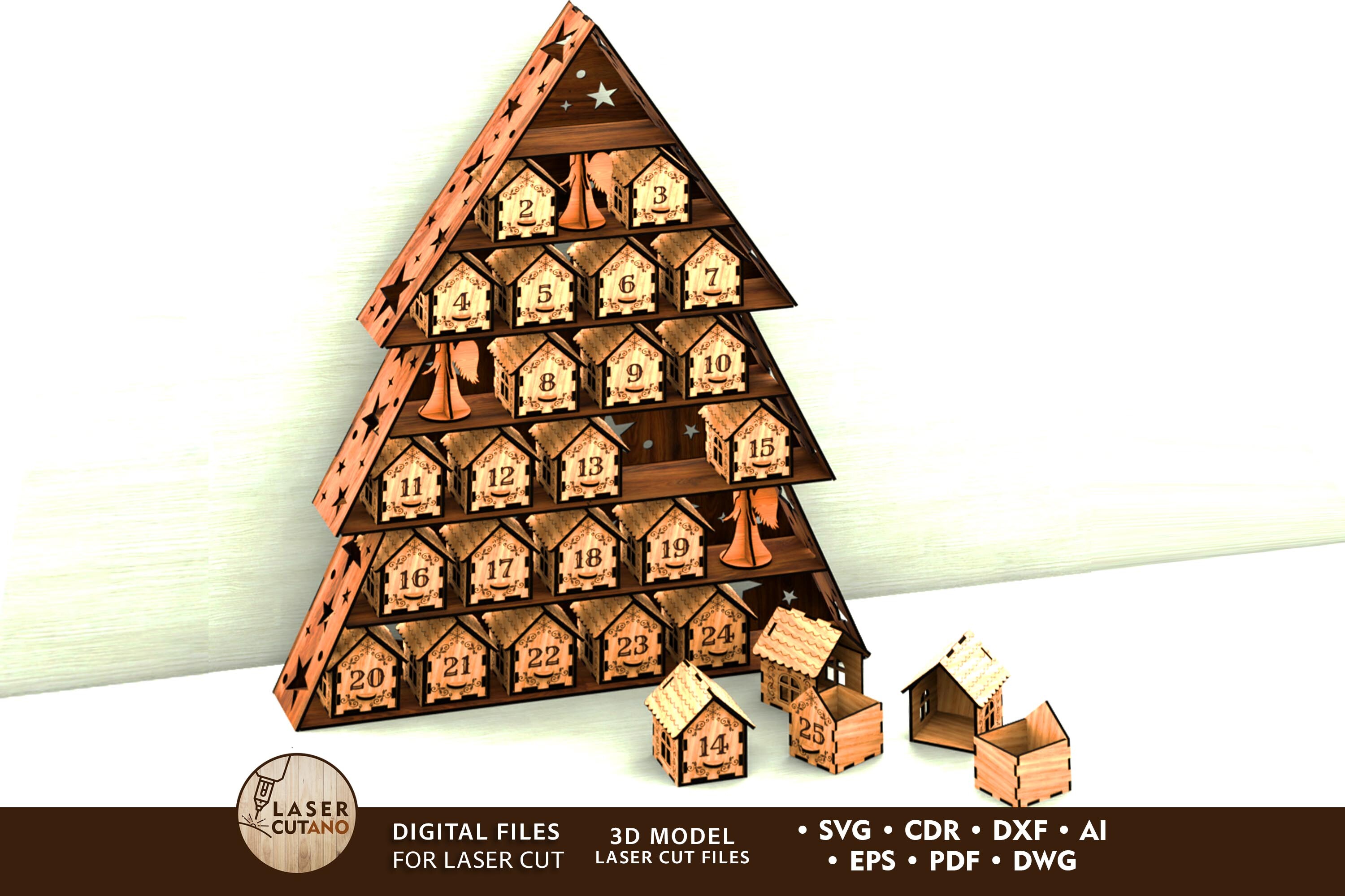 Christmas Tree Laser Cut Advent Calendar laser cut project