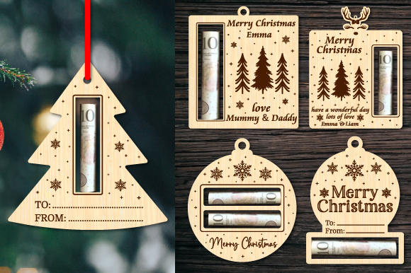 Christmas Money Holder Ornament Laser Cut SVG laser cut project