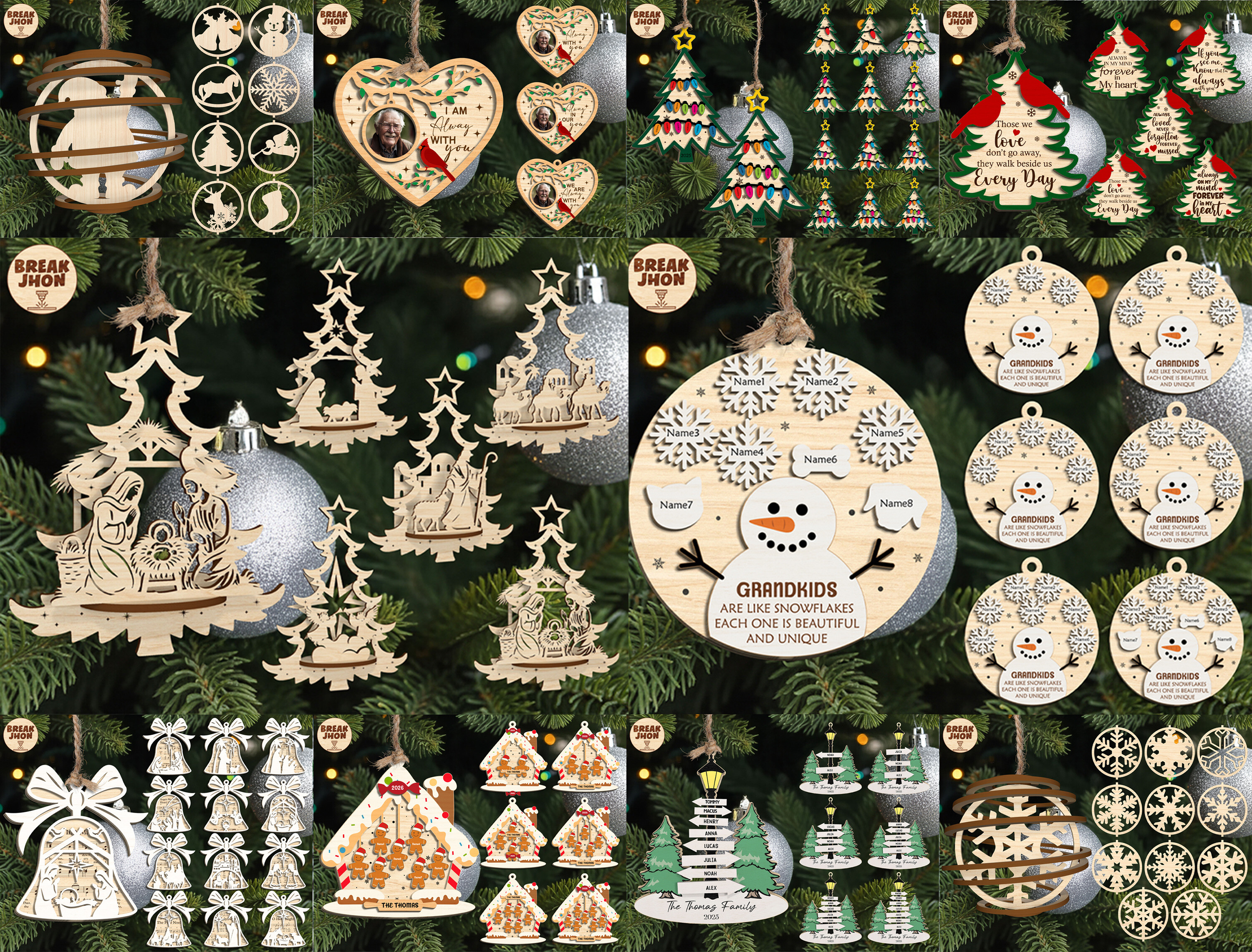 Classic Christmas Ornament SVG Laser Cut Bundle laser cut project