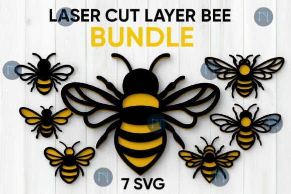 Laser Cut Layer Bee SVG Bundle for Nature-Inspired Craft Businesses laser cut project
