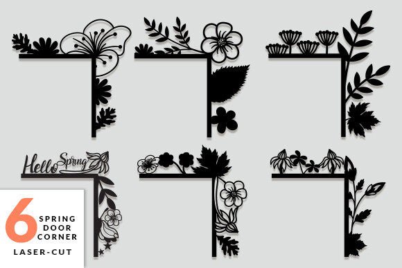 Laser Cut Spring Door Corner SVG Bundle laser cut project