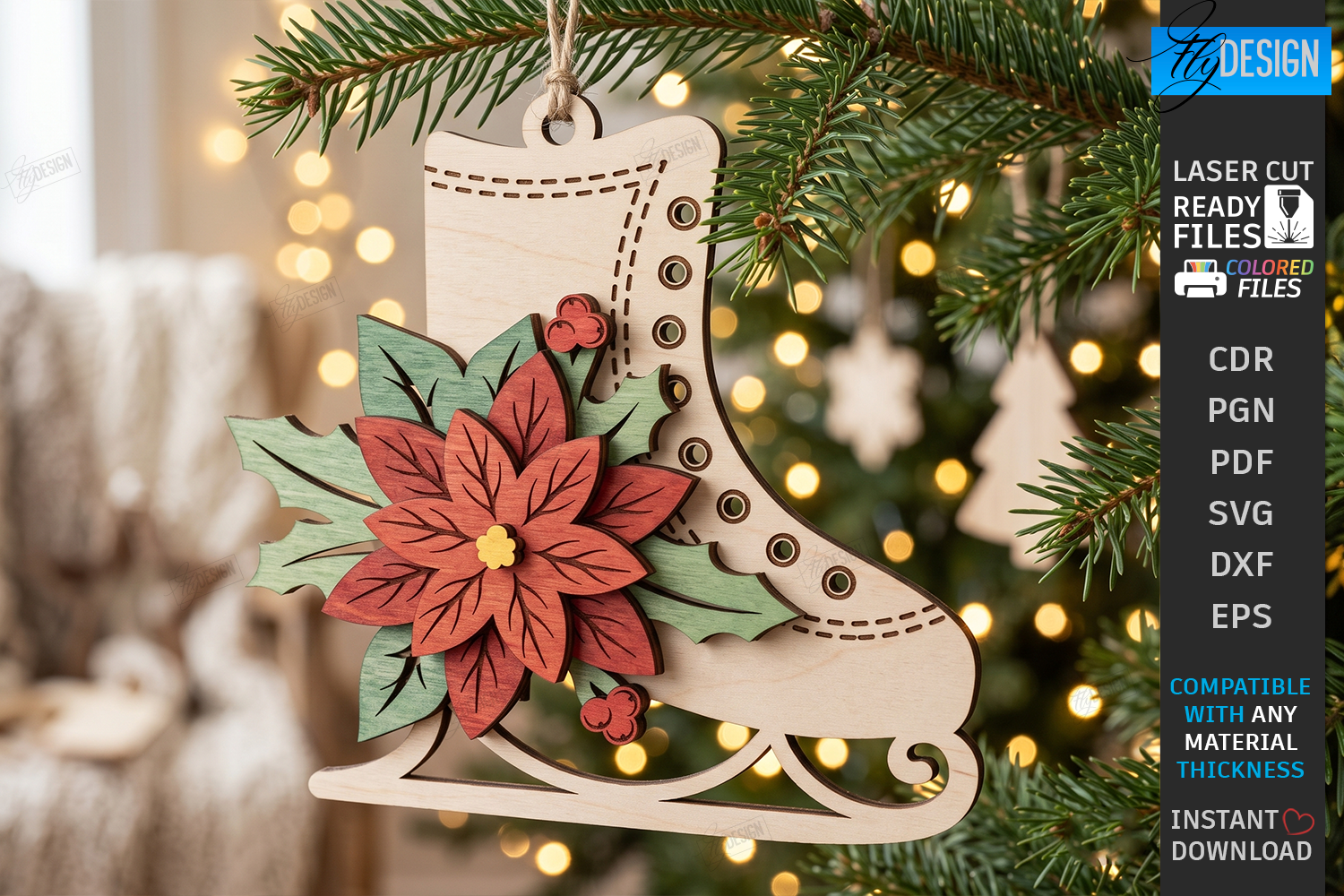 Layered Christmas Ornament Laser Cut SVG - Design Two laser cut project