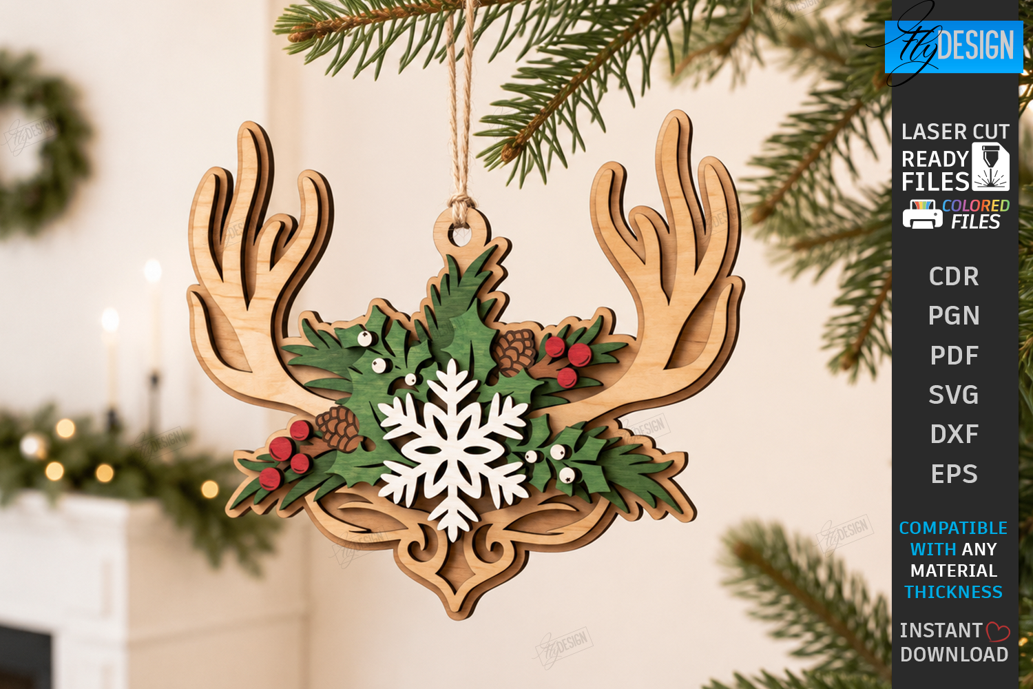 Layered Christmas Ornament Laser Cut SVG - Design Four laser cut project