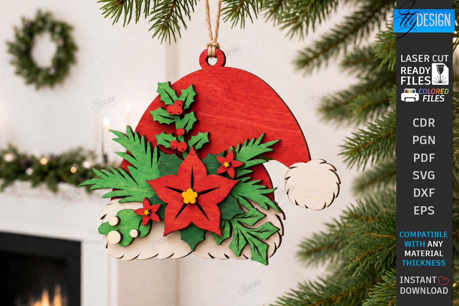 Layered Christmas Ornament SVG for Dimensional Tree Decor laser cut project