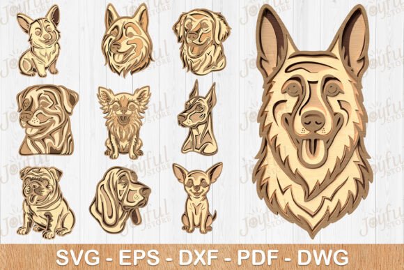 Layered Dog Breed Laser Cut Bundle laser cut project
