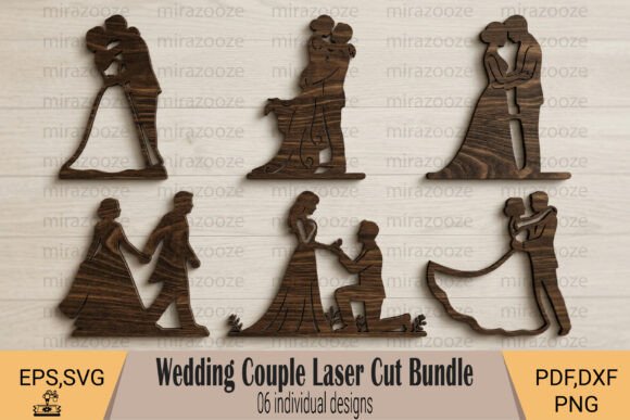 Wedding Couple Laser Cut Silhouette Bundle laser cut project